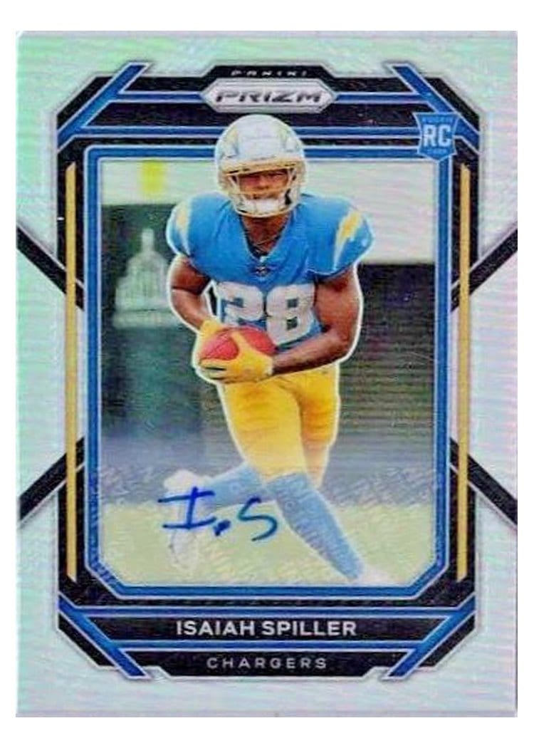 2022 Panini Prizm Base Set Isaiah Spiller Autograph Silver #324 card