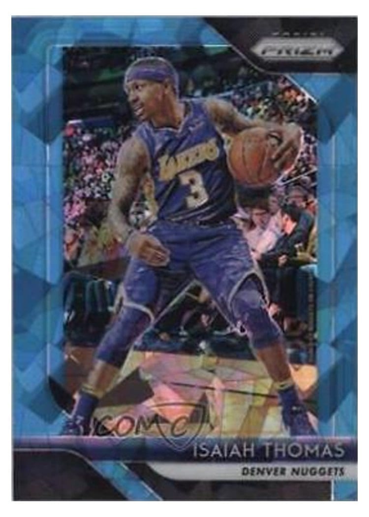 2018-19 Panini Prizm Base Set Isaiah Thomas Blue Ice Prizm #52 card