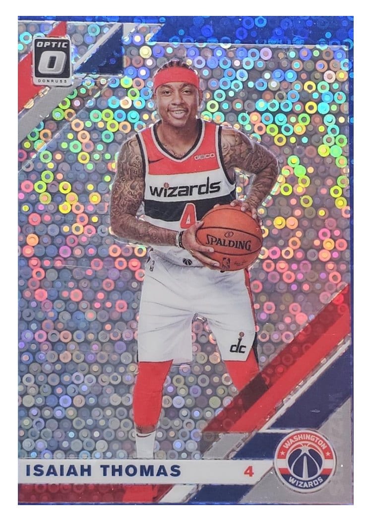 2019-20 Donruss Optic Base Set Isaiah Thomas Fast Break Blue #119 card