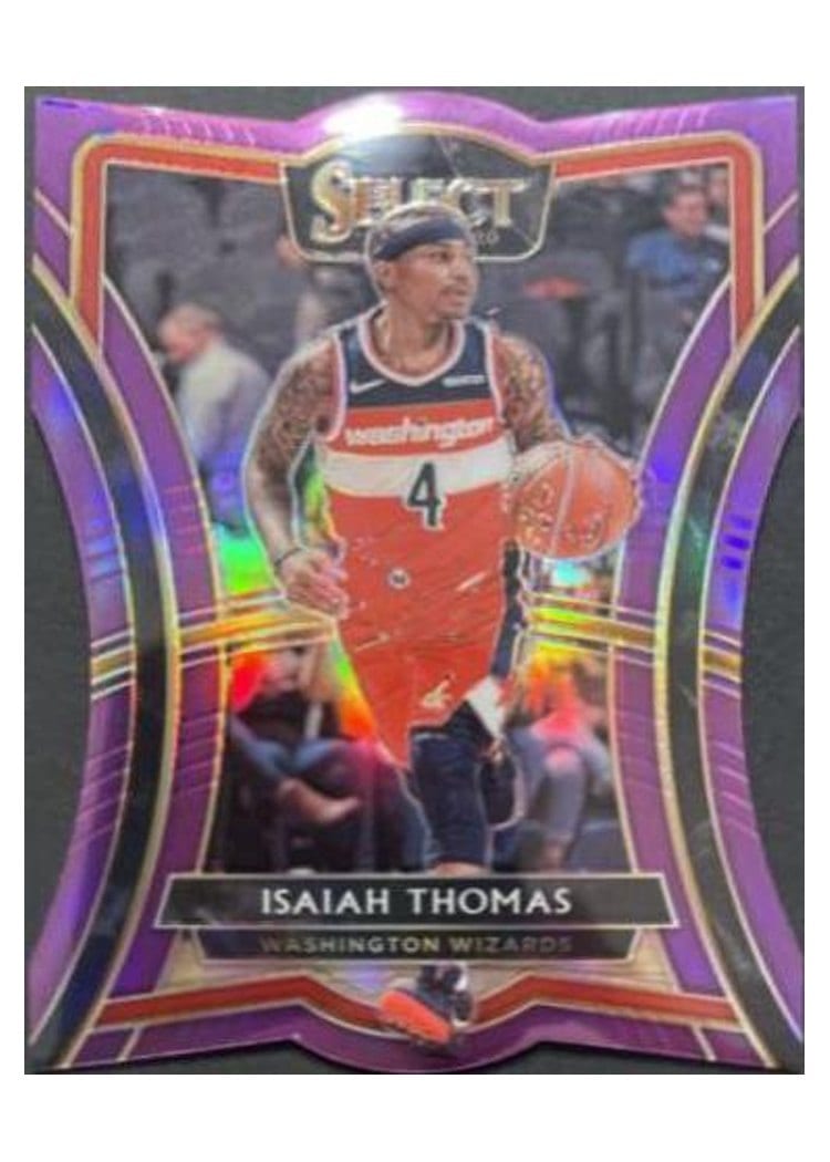 2019-20 Panini Select Base Set Isaiah Thomas Die Cut Purple Prizm #110 card