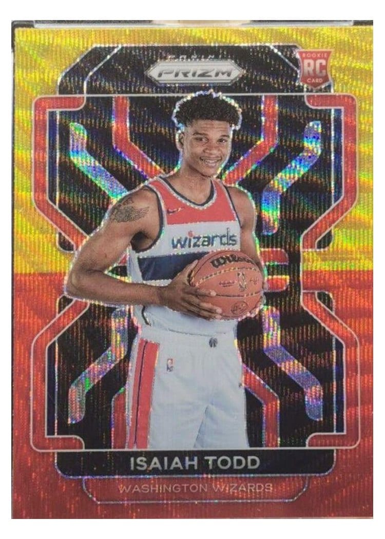 2021-22 Panini Prizm Base Set Isaiah Todd Red Gold Wave #299 card