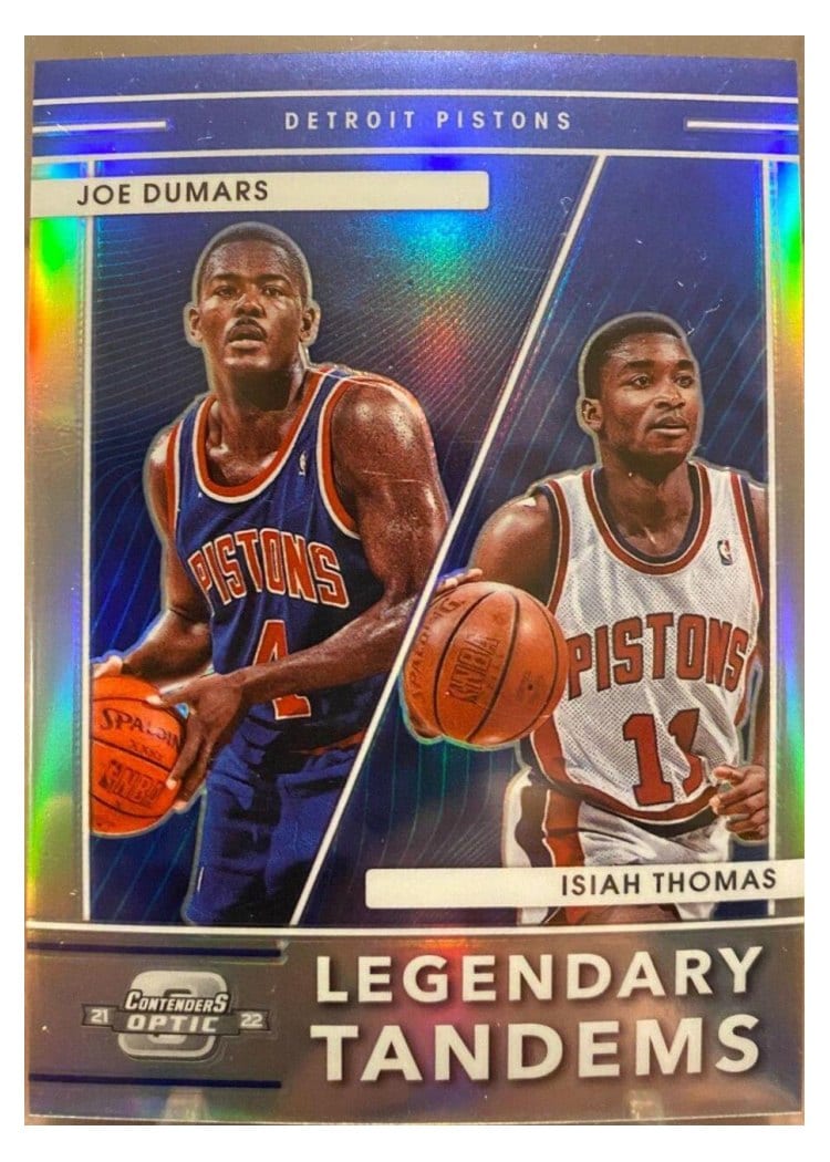 2021-22 Panini Contenders Optic Legendary Tandems Isiah Thomas / Joe Dumars #16 card