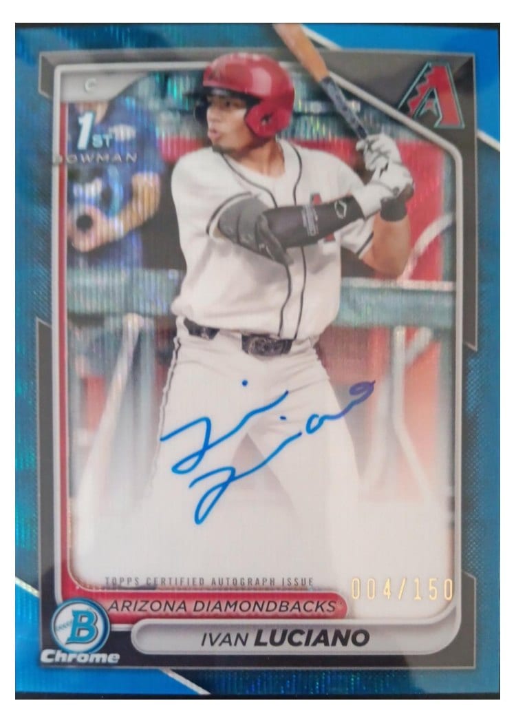 2024 Bowman Draft Chrome Prospect Autographs Ivan Luciano #CPA-IL card
