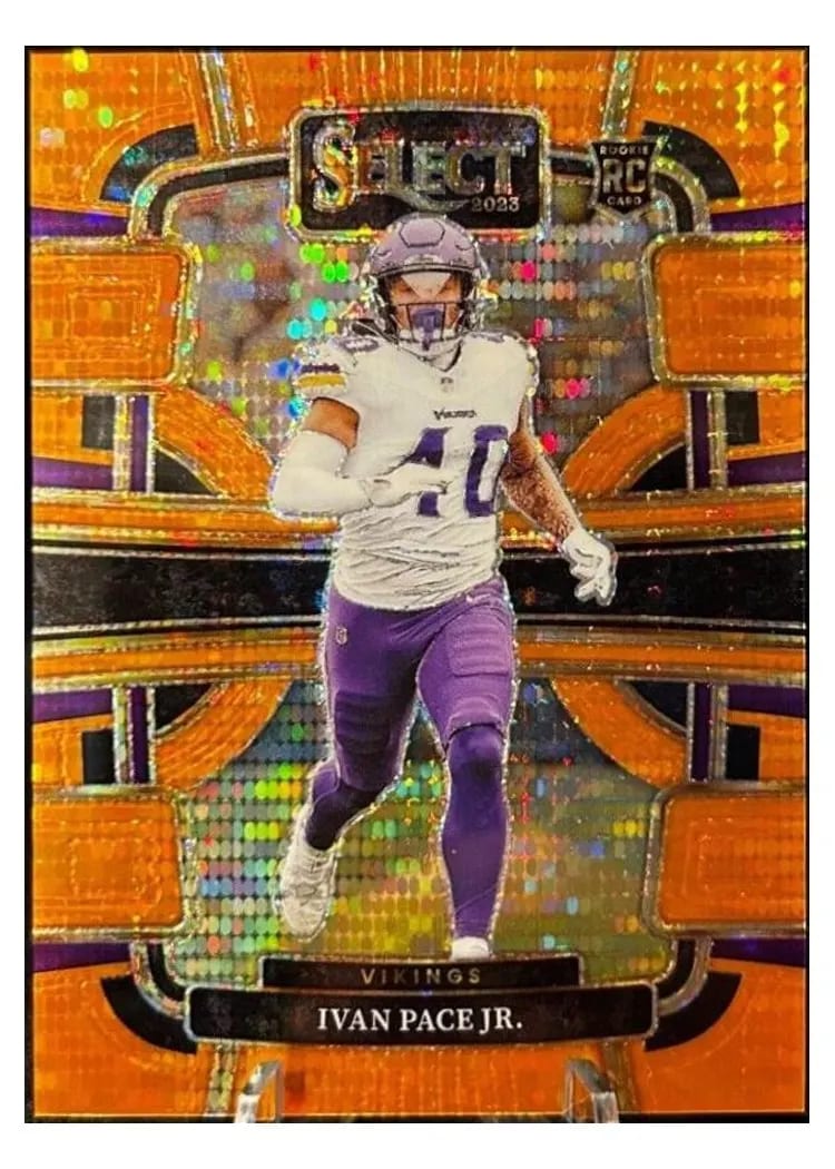 2023 Panini Select Base Set Ivan Pace Jr. Neon Orange Pulsar Prizm #64 card
