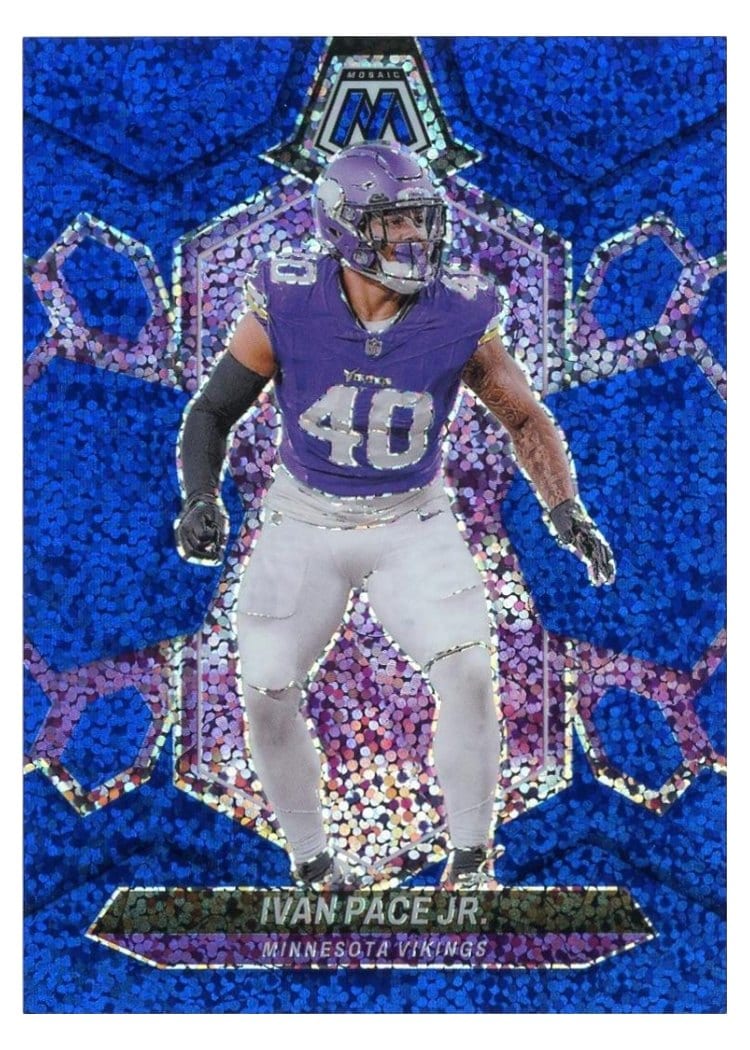 2024 Panini Mosaic Base Set Ivan Pace Jr. Blue Sparkle #146 card