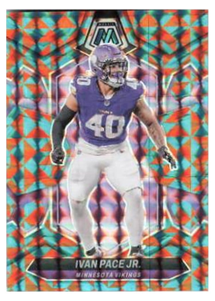 2024 Panini Mosaic Base Set Ivan Pace Jr. Blue Fluorescent #146 card