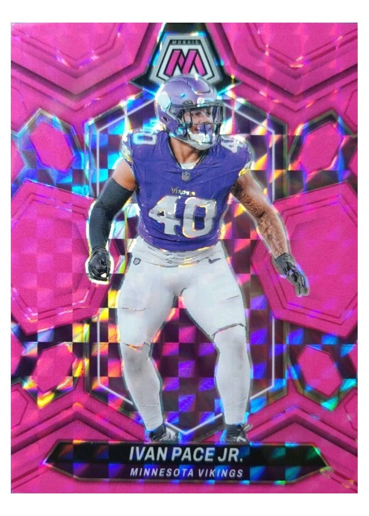 2024 Panini Mosaic Base Set Ivan Pace Jr. Pink Fluorescent #146 card