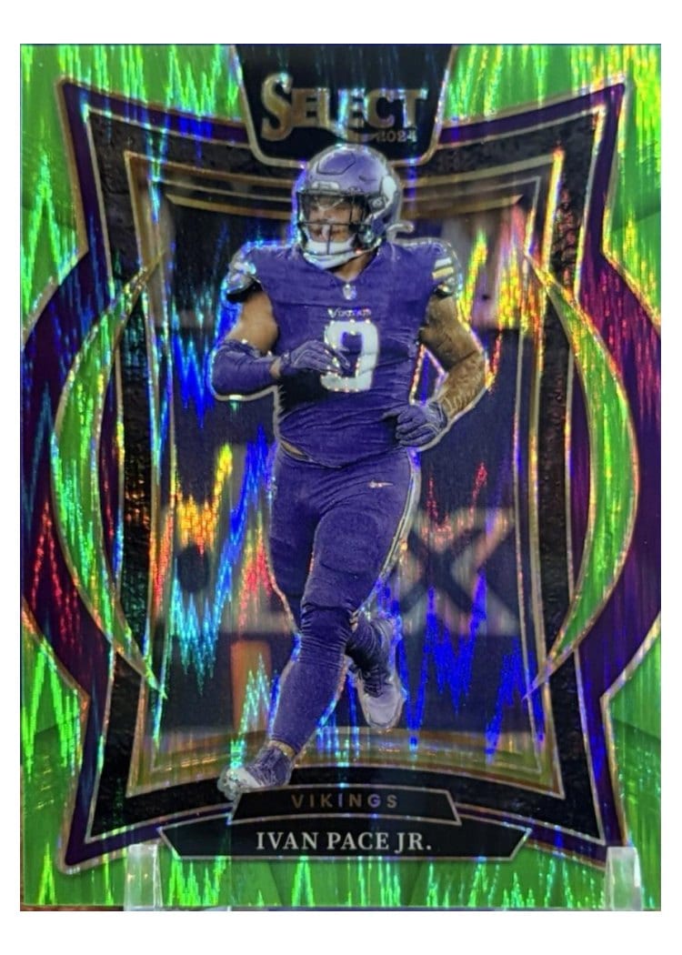 2024 Panini Select Base Set Ivan Pace Jr. Neon Green Prizm Shock #62 card