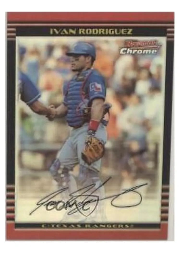2002 Bowman Chrome Ivan Rodriguez #40 card