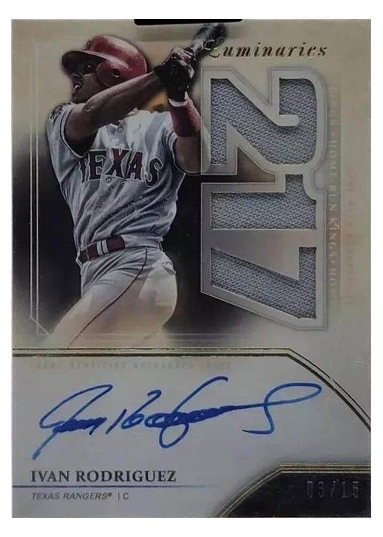 2020 Topps Luminaries Home Run Kings Autograph Relics Ivan Rodriguez #HRKAR-IR card