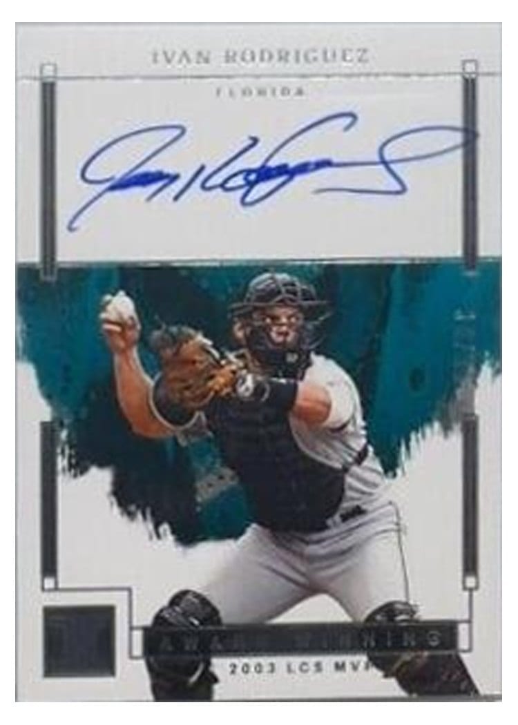 2024 Panini Impeccable Award Winning Autographs Ivan Rodriguez #AWA-IR card