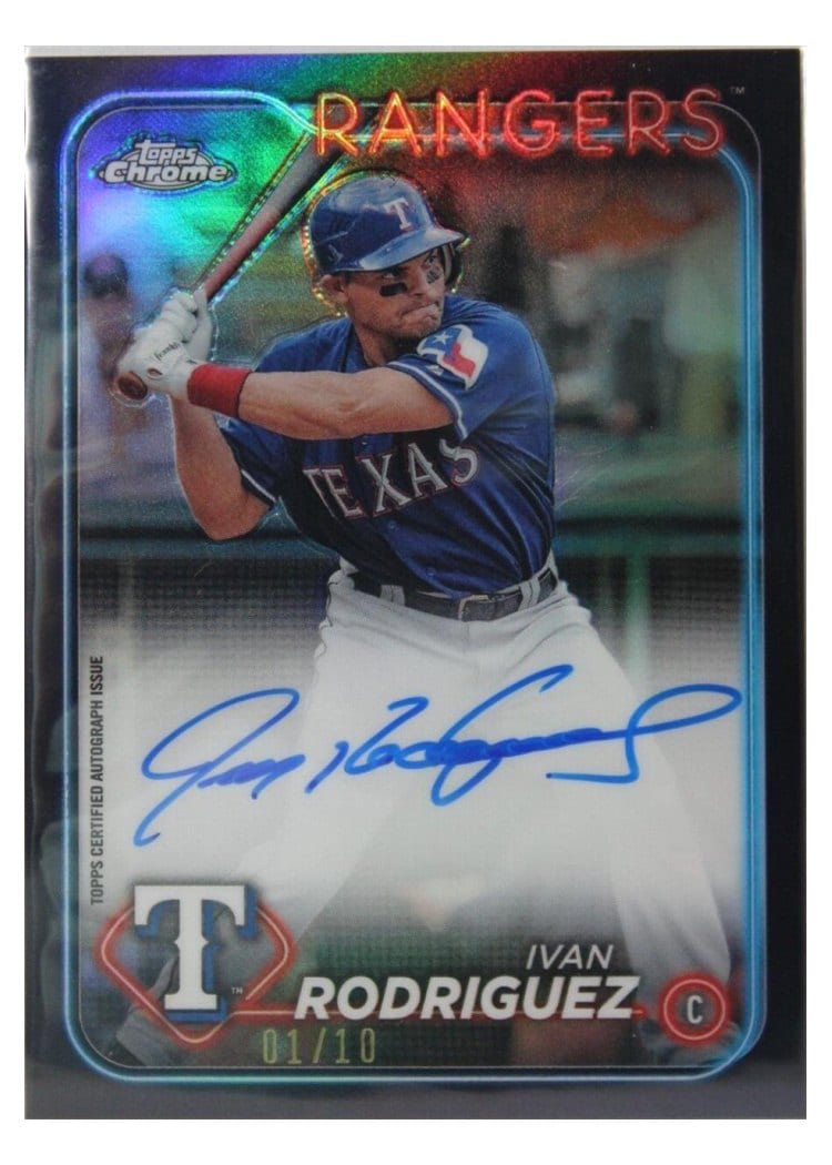 2024 Topps Chrome Chrome Legend Autographs Ivan Rodriguez #CLA-IR card