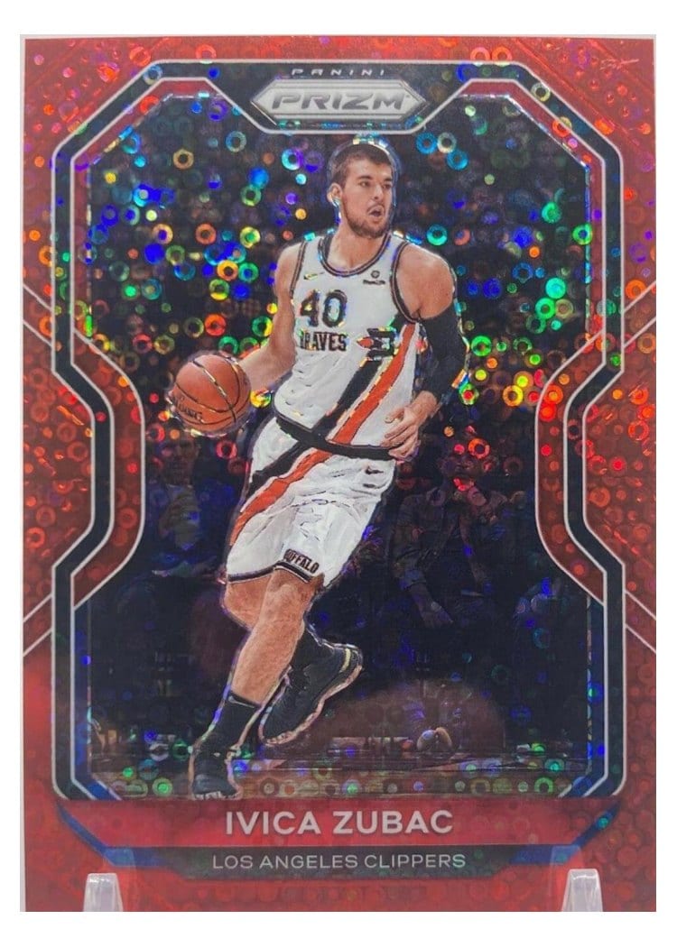 2020-21 Panini Prizm Base Set Ivica Zubac Fast Break Red Prizm #196 card
