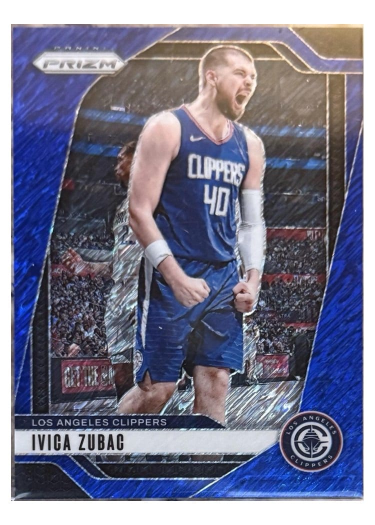 2024-25 Panini Prizm Base Set Ivica Zubac Blue Shimmer FOTL #39 card