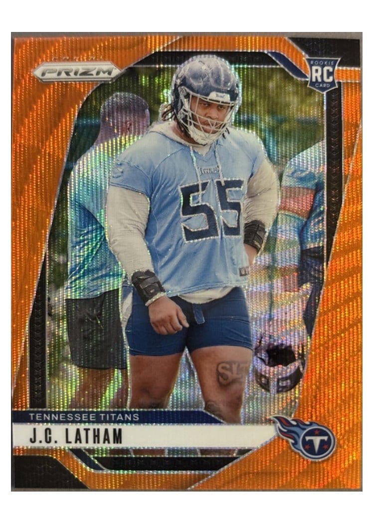 2024 Panini Prizm Base Set J.C. Latham Orange Wave #334 card