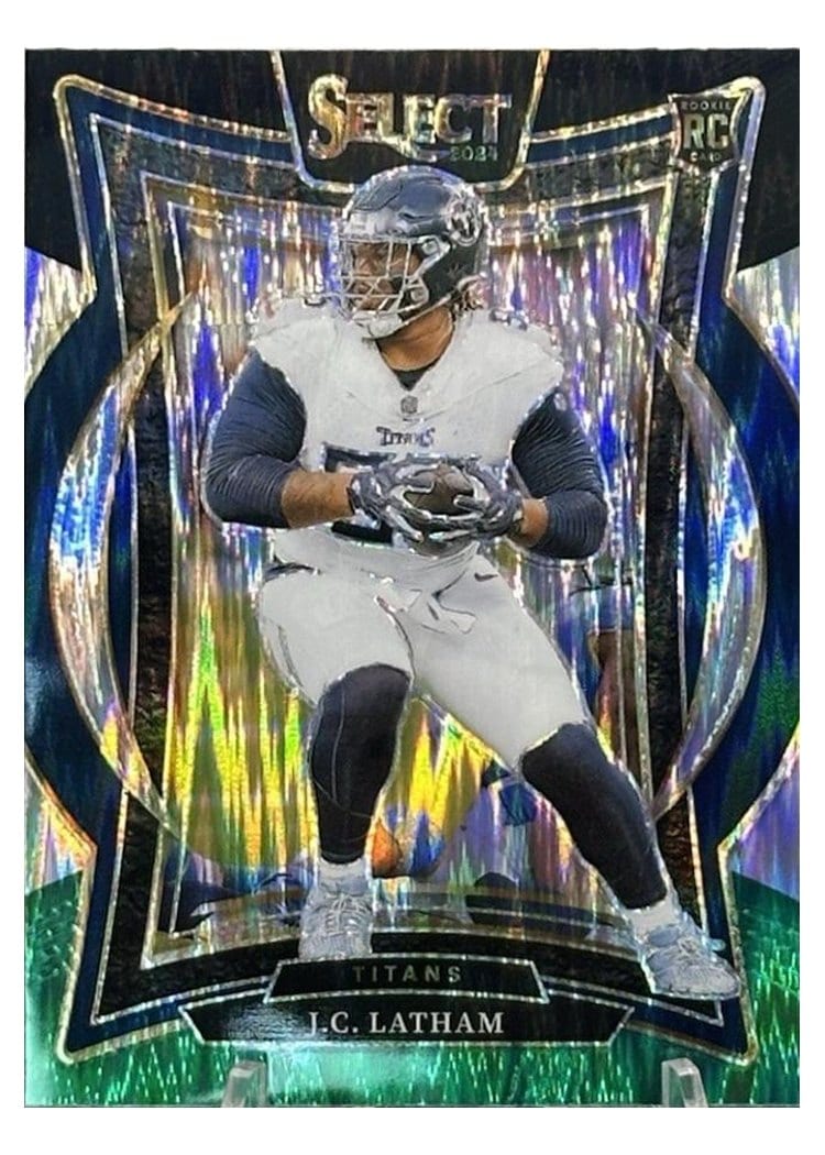2024 Panini Select Base Set J.C. Latham Black Green Prizm Shock #11 card