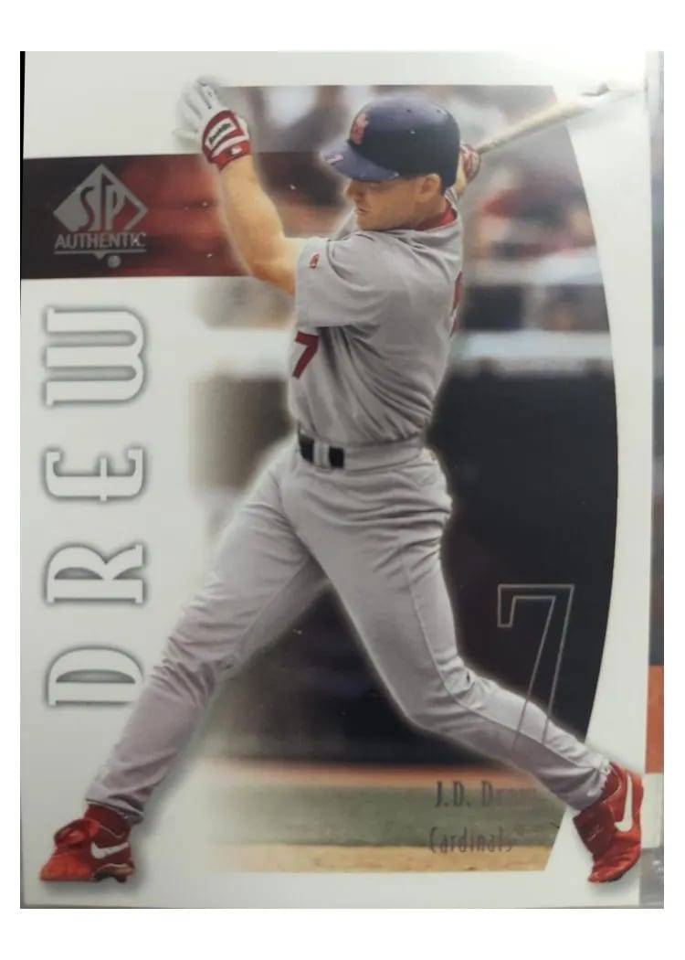 2002 SP Authentic J.D. Drew #55 card