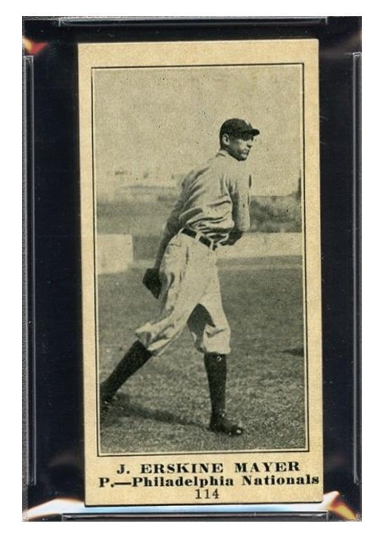 1916 M101 4 Sporting News J. Erskine Mayer #114 card