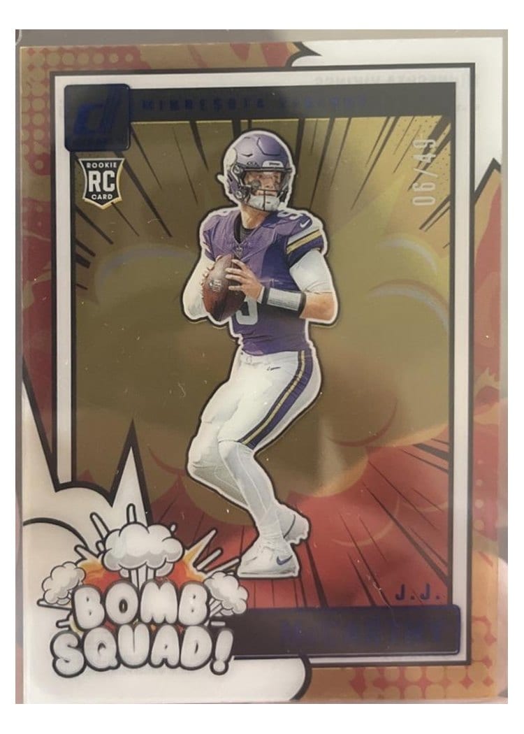 2024 Clearly Donruss Bomb Squad J.J. McCarthy #5 card