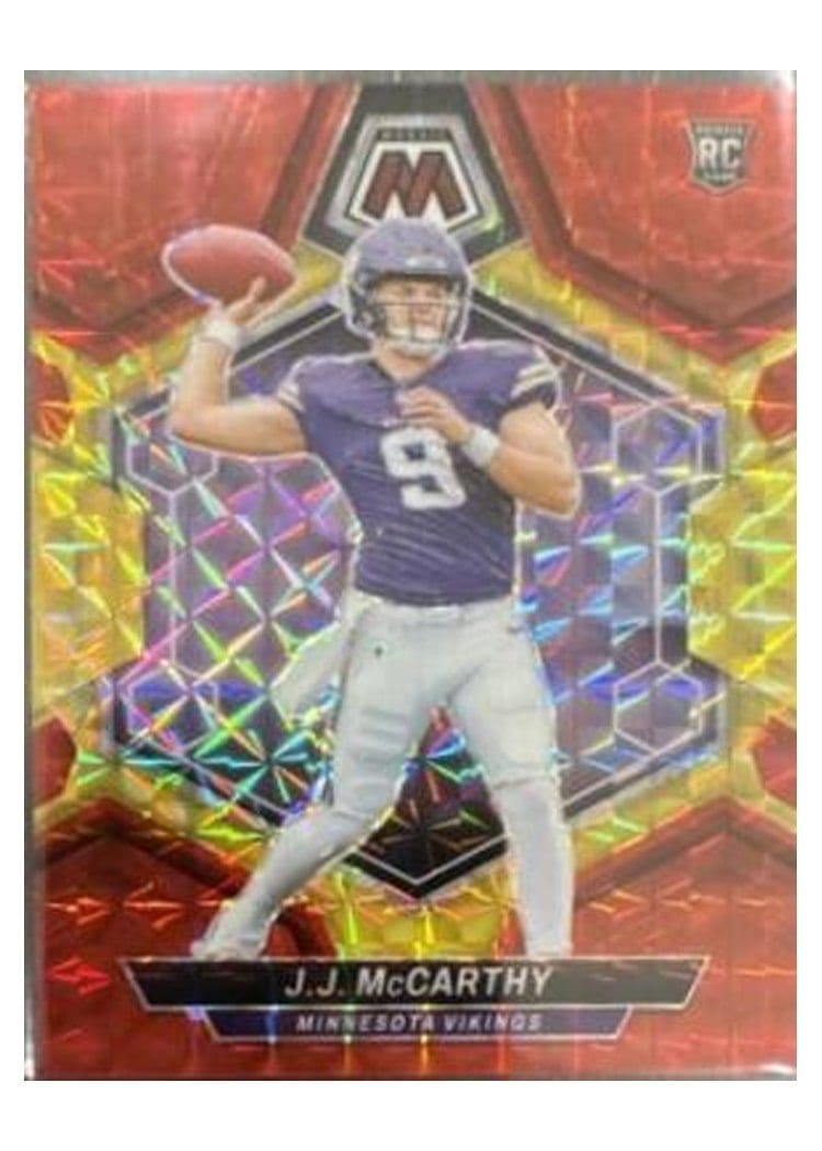 2024 Panini Mosaic Base Set J.J. McCarthy Fusion Red Yellow Choice #310 card