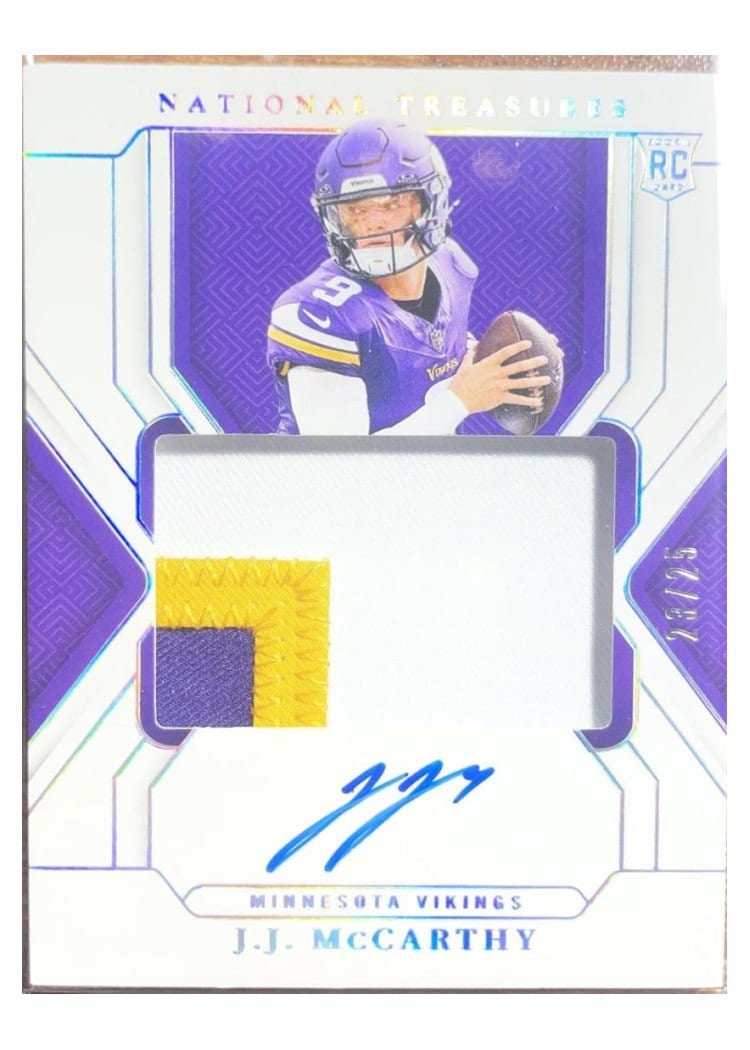 2024 Panini National Treasures Base Set J.J. McCarthy #156 card