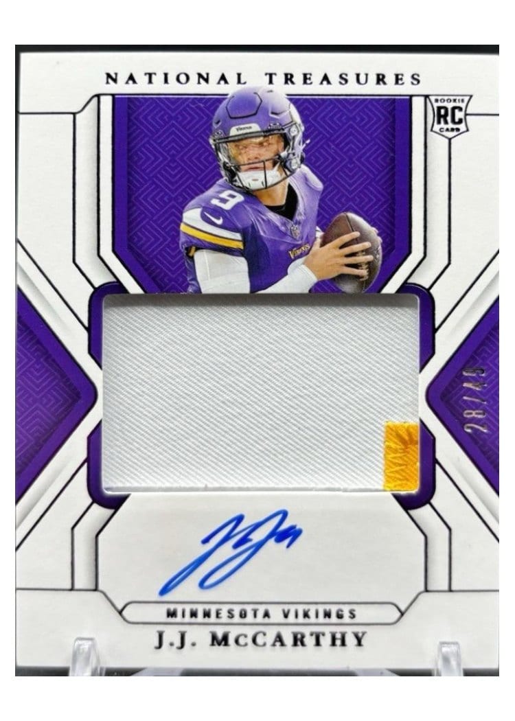 2024 Panini National Treasures Base Set J.J. McCarthy #156 card