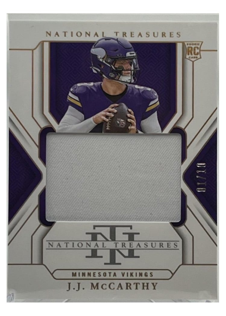 2024 Panini National Treasures Base Set J.J. McCarthy #214 card