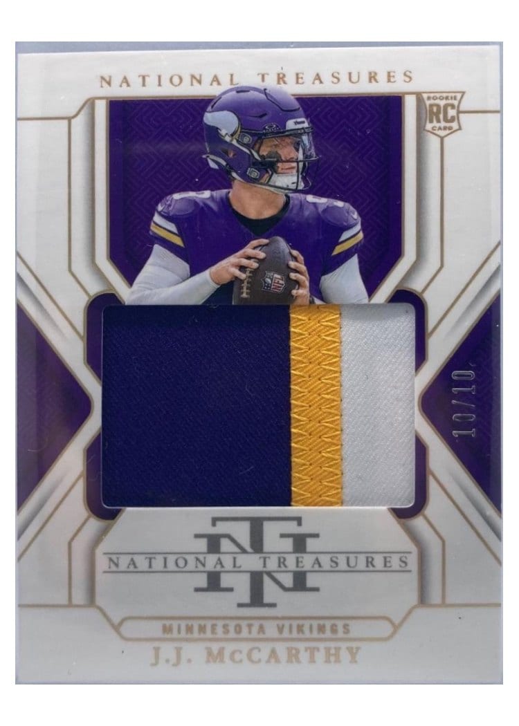2024 Panini National Treasures Base Set J.J. McCarthy #214 card