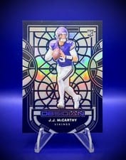 2024 Panini Obsidian Black Stained Glass J.J. McCarthy #12 card