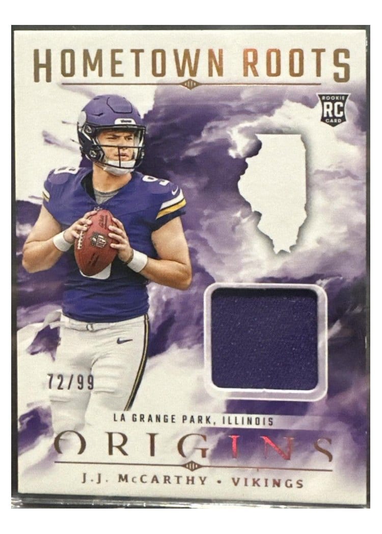 2024 Panini Origins Hometown Roots Relics J.J. McCarthy #HRO-JMC card