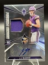 2024 Panini Phoenix Rookie Phenom Jersey Autographs J.J. McCarthy #RPJA-JMY card