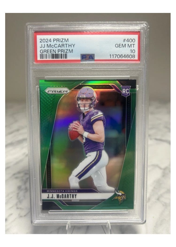 2024 Panini Prizm Base Set J.J. McCarthy Green #400 card