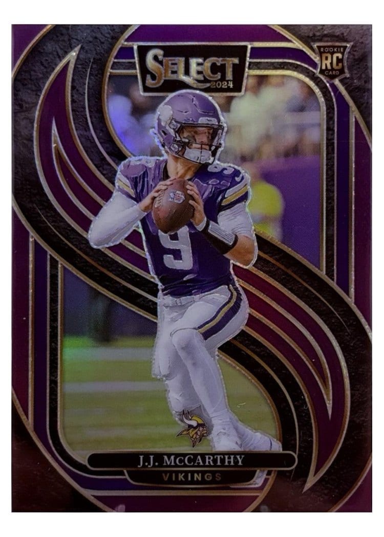 2024 Panini Select Base Set J.J. McCarthy Purple Prizm #134 card