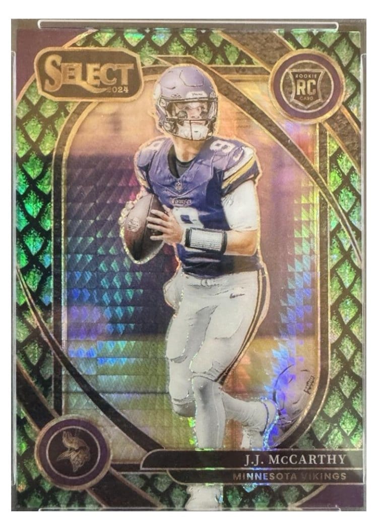 2024 Panini Select Base Set J.J. McCarthy Dragon Scale Prizm #246 card