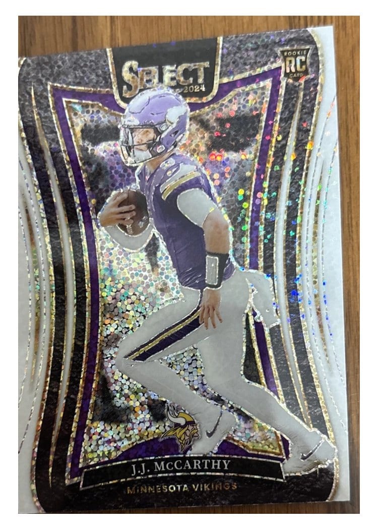 2024 Panini Select Base Set J.J. McCarthy White Sparkle Prizm #342 card