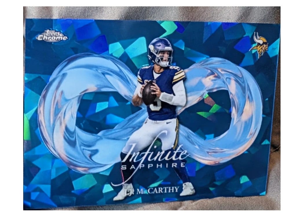 2025 Topps Chrome Sapphire Infinite Sapphire J.J. McCarthy #IS-8 card