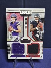 2024 Panini Contenders Rookie Ticket Dual Swatch J.J. McCarthy / Michael Penix Jr. #11