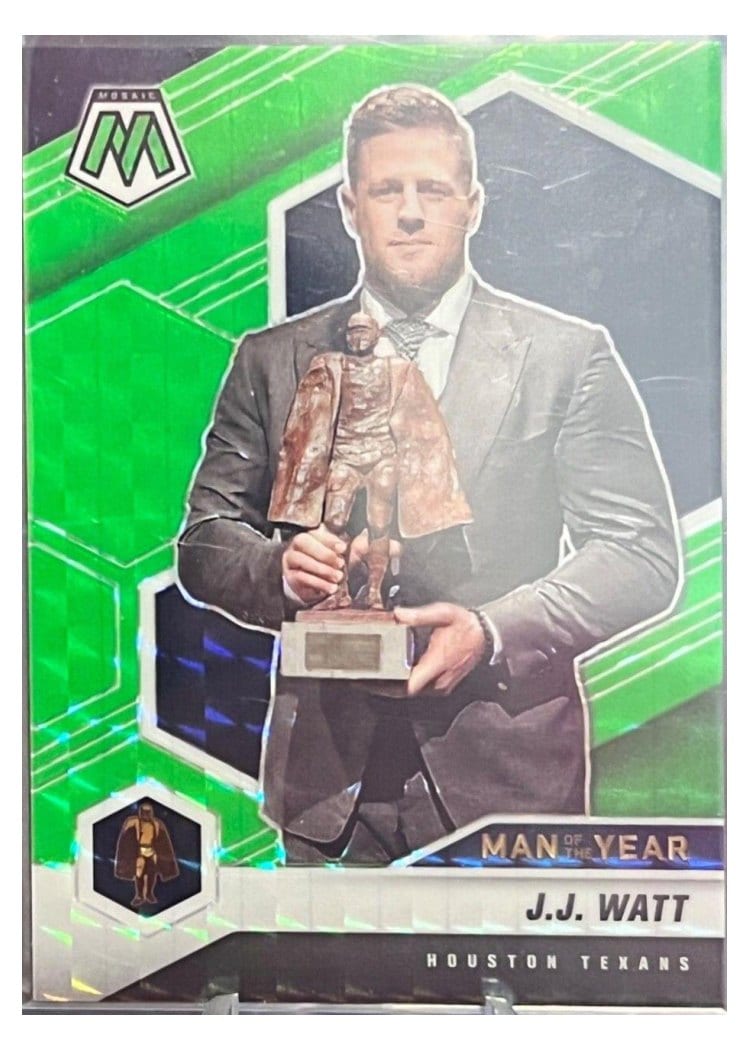 2021 Panini Mosaic Base Set J.J. Watt Green Fluorescent #272 card