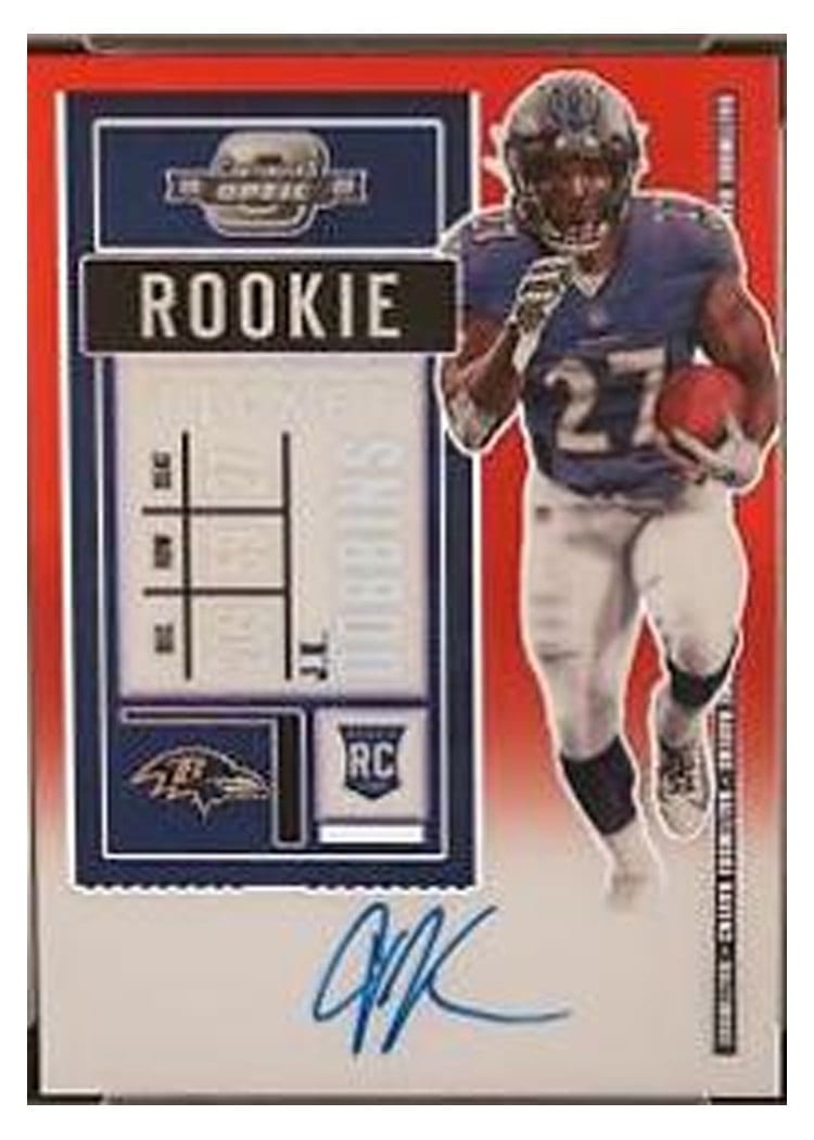 2020 Panini Contenders Optic Base Set J.K. Dobbins #123 card