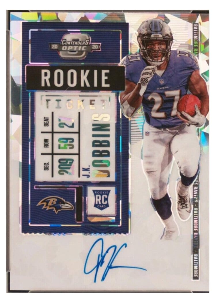 2020 Panini Contenders Optic Base Set J.K. Dobbins #123 card