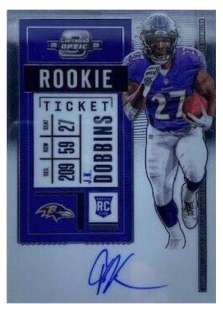 2020 Panini Contenders Optic Base Set J.K. Dobbins #123 card
