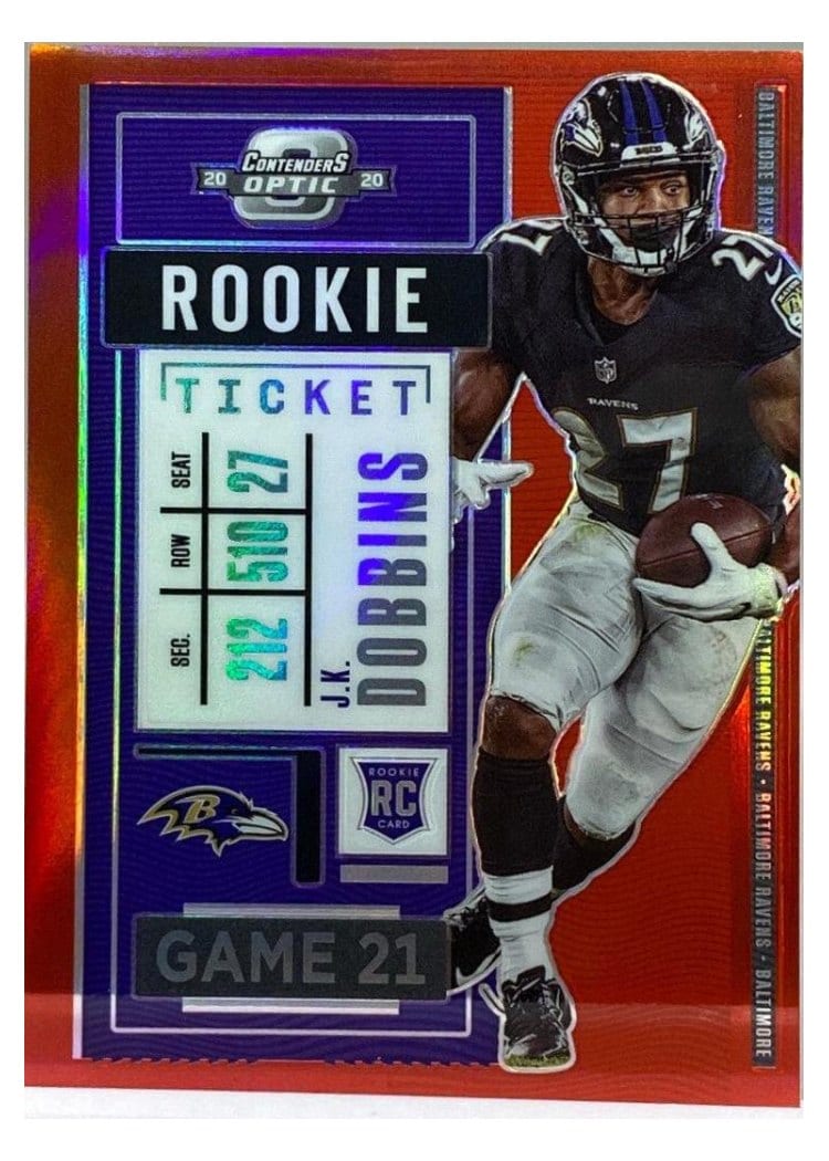 2020 Panini Contenders Optic Base Set J.K. Dobbins Red #74 card