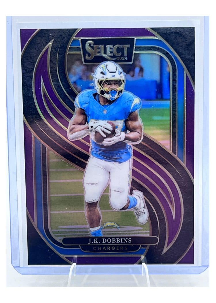 2024 Panini Select Base Set J.K. Dobbins Purple Prizm #162 card
