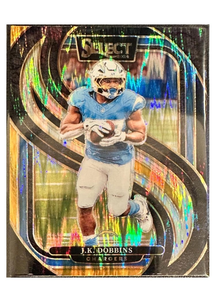 2024 Panini Select Base Set J.K. Dobbins Black Prizm Shock #162 card
