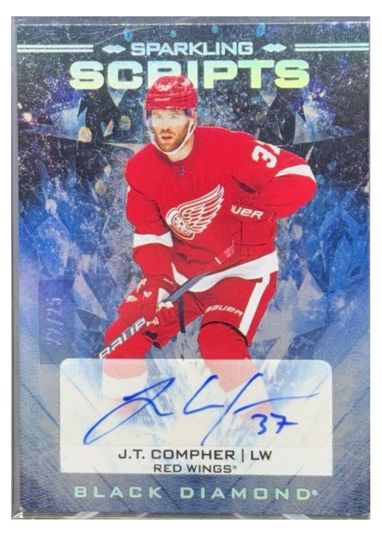 2024-25 Upper Deck Black Diamond Sparkling Scripts J.T. Compher #SS-JC card