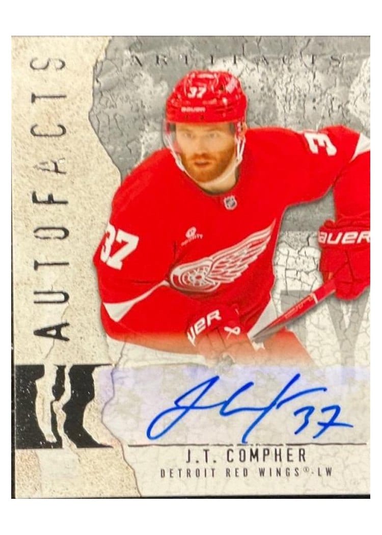 2025-26 Upper Deck Artifacts Autofacts J.T. Compher #AF-JC card