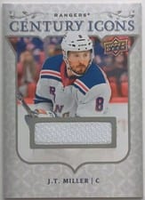 2025-26 Upper Deck New York Rangers Centennial Century Icon Relics J.T. Miller #CI-JM card