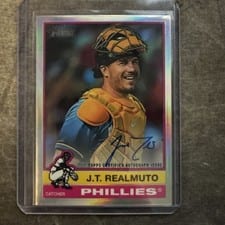 2025 Topps Heritage Chrome Autographs J.T. Realmuto #BCA-JR