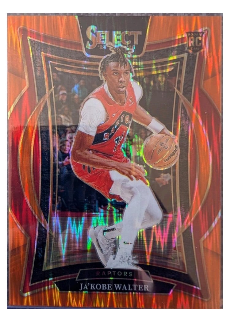 2024-25 Panini Select Base Set Ja'Kobe Walter Orange Flash Prizm #96 card