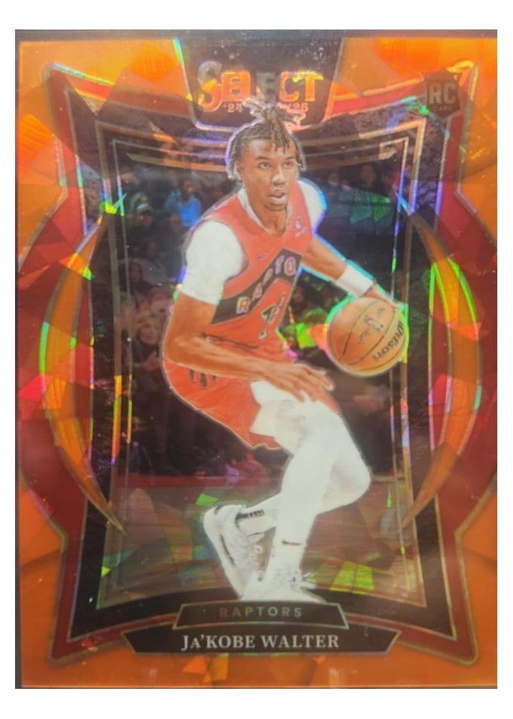 2024-25 Panini Select Base Set Ja'Kobe Walter Orange Cracked Ice Prizm #96 card